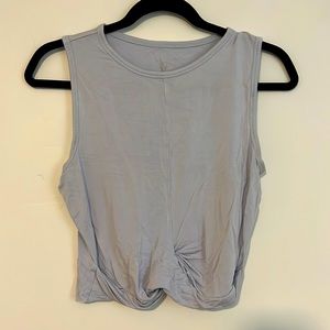 Savvi twist front light blue cropped top